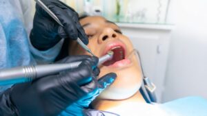 Dentist operating